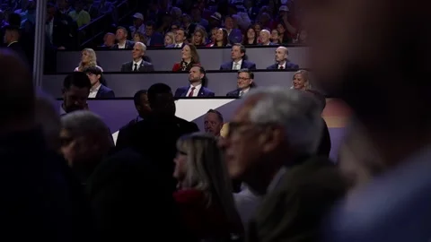 Delegates listen from the stands, RNC Dallas 2026 Stock Footage 345271760