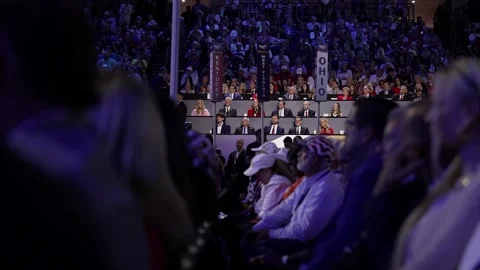 Delegates in the stands watch the speeches, RNC Dallas 2026 Stock Footage 345271758