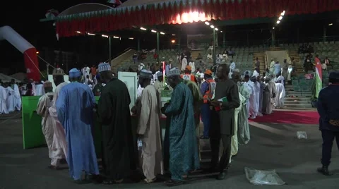 Delegates Vote at PDP National Primaries Stock Footage 58021206