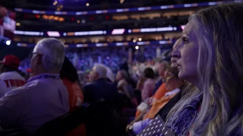 Delegates watch the speech from the stands, RNC Dallas 2026 Stock Footage 345271746