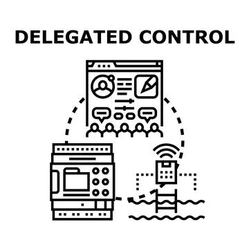 Delegating control managing remote systems and access Stock Illustration