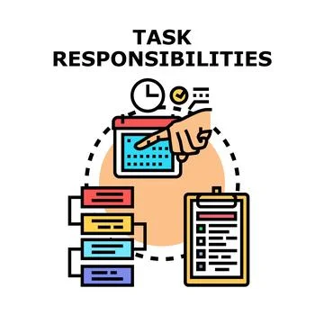 Delegating task responsibilities for efficient workflow management 스톡 일러스트