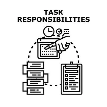Delegating task responsibilities for efficient workflow management Stock Illustration