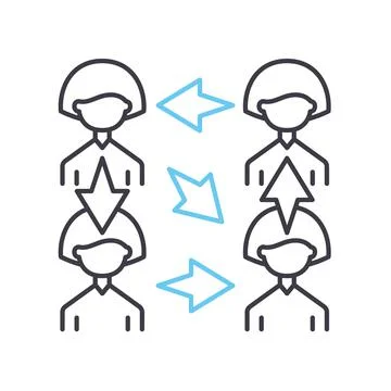 Delegating tasks line icon, outline symbol, vector illustration, concept sign Stock Illustration