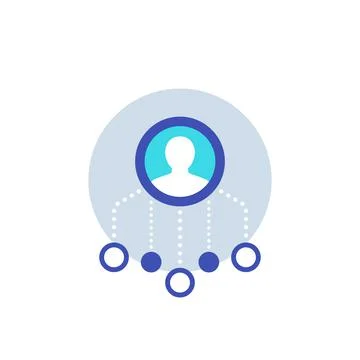 Delegation and management icon, vector Stock Illustration