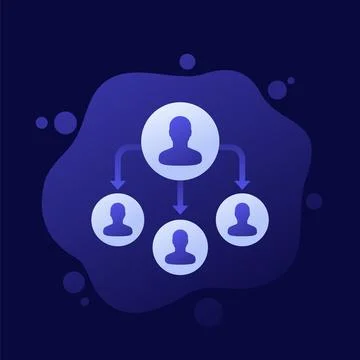 Delegation and management icon, vector design Illustrazione stock