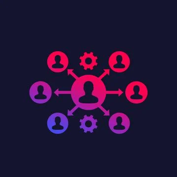 Delegation and management vector icon Stock Illustration