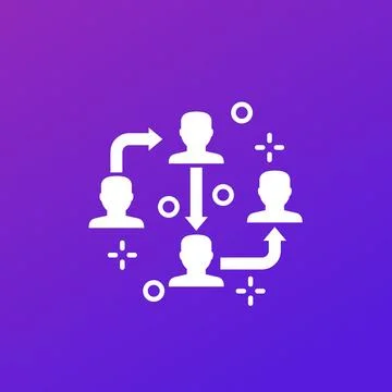 Delegation and outsourcing vector icon Stock Illustration