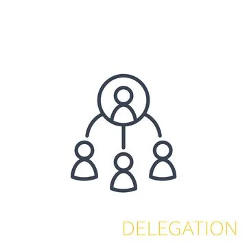 Delegation icon, linear Stock Illustration