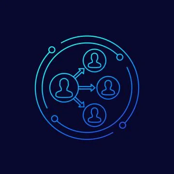 Delegation icon, linear vector design Stock Illustration