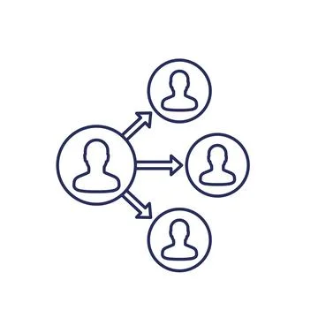 Delegation line icon on white Stock Illustration