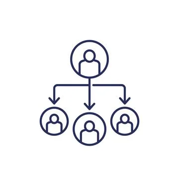 Delegation line icon on white Stock Illustration