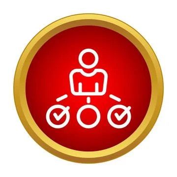 Delegation management leader making task decisions icon Stock Illustration