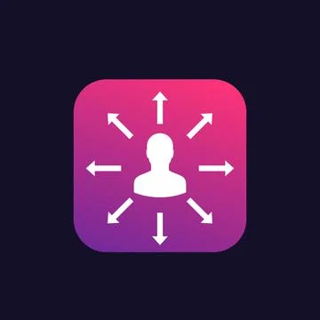 Delegation, management vector icon Stock Illustration
