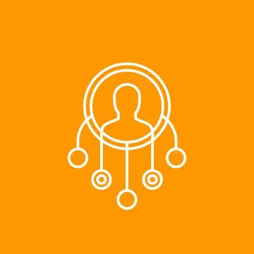 Delegation, multitasking vector icon, linear style Illustrazione stock