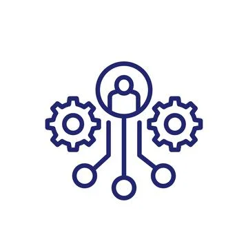 Delegation work line icon on white Stock Illustration