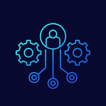 Delegation work line vector icon Stock Illustration