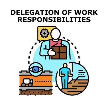 Delegation of work responsibilities and task management concept Stock Illustration