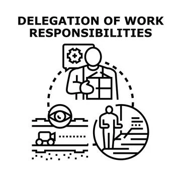 Delegation of work responsibilities and task management concept Stock Illustration