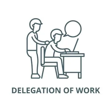 Delegation of work vector line icon, linear concept, outline sign, symbol Stock Illustration