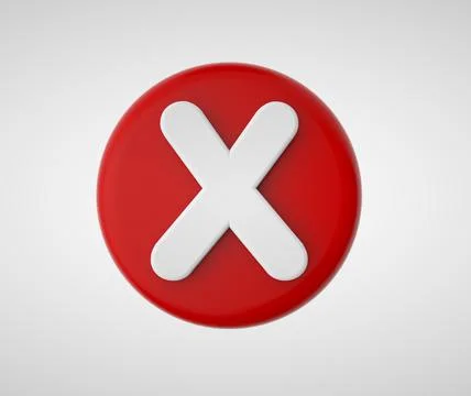 Delete 3D icon, no sign, close symbol, cancel, error and reject Stock Illustration