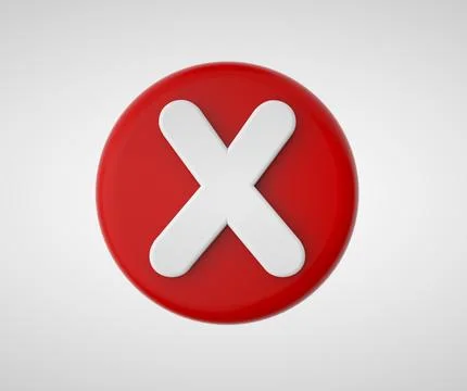 Delete 3D icon, no sign, close symbol, cancel, error and reject Ilustración de archivo