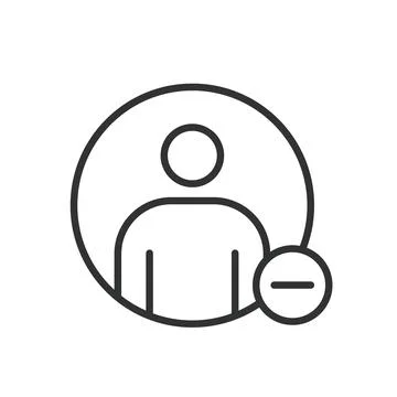 Delete account avatar, icon in line design. Delete, account, avatar, remove Stock Illustration