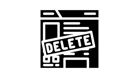 Delete account glyph icon animation Stock Footage 227113910