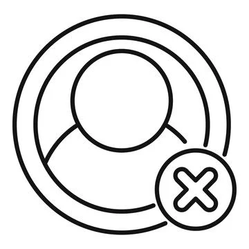 Delete account icon showing user is removing profile Illustrazione stock