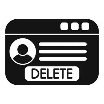 Delete account internet window user data removing Stock Illustration