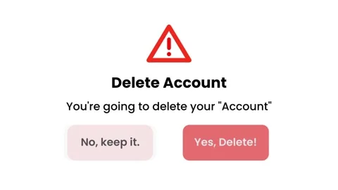 Delete Account Popup 库存影片 343508295