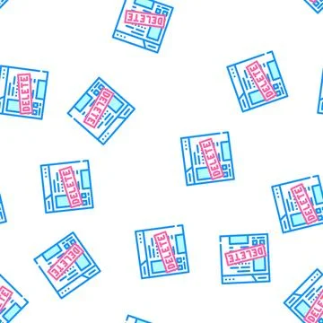 Delete account vector seamless pattern Stock Illustration