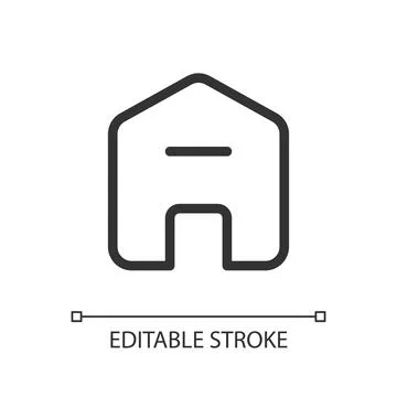 Delete address pixel perfect linear ui icon Stock Illustration