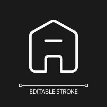 Delete address pixel perfect white linear ui icon for dark theme イラスト素材