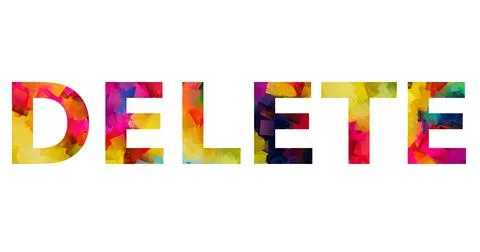 DELETE in beautiful color text image design Stock Illustration