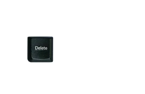 Delete black button sign on the keyboard Fotos Stock