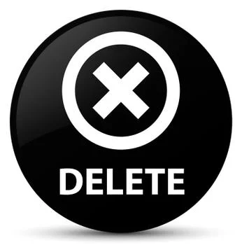 Delete black round button Stock Illustration