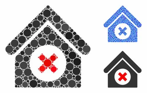 Delete Building Composition Icon of Circles Ilustración de archivo