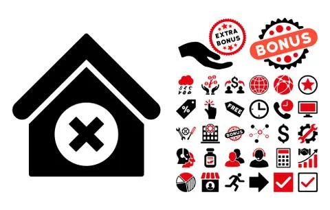 Delete Building Flat Vector Icon with Bonus Ilustración de archivo