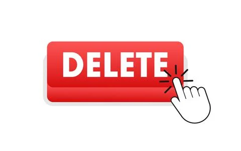 Delete button and Cursor Clicks. Trash can. Vector stock illustration. イラスト素材