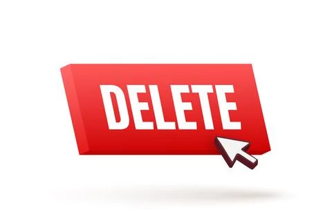 Delete button and Cursor Clicks. Trash can. Vector stock illustration. Stock-Illustration