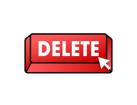Delete button and Cursor Clicks. Trash can. Vector stock illustration. Stock Illustration
