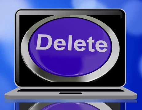 Delete Button In Blue To Erase Trash 3d Rendering Stock Illustration