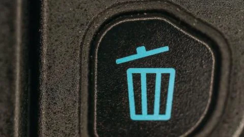 A delete button of the camera on a macro shot Stock Photos