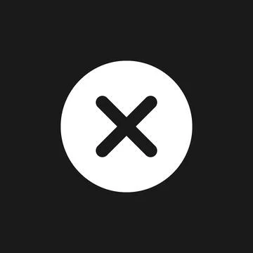 Delete button dark mode glyph ui icon 스톡 일러스트