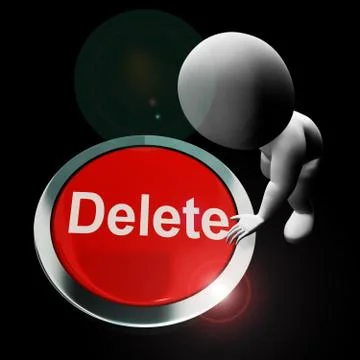 Delete button icon concept means erase or remove data - 3d illus Stock Illustration