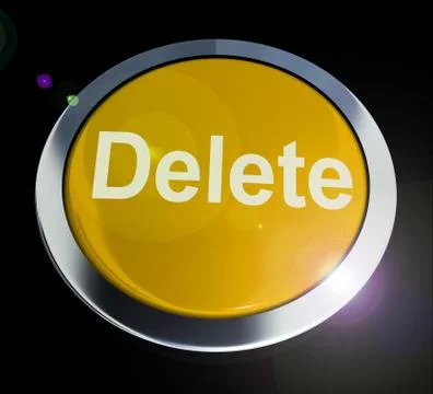 Delete button icon concept means erase or remove data - 3d illus Stock Illustration