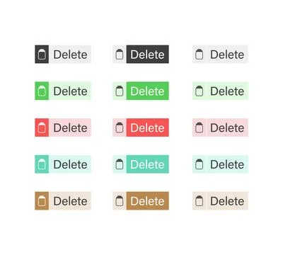 Delete button icons in different styles Stock Illustration