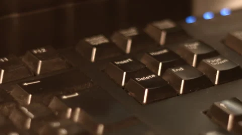 Delete Button on Keyboard Hesitantly Pressed Stock Footage 45961401