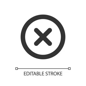 Delete button pixel perfect linear ui icon Illustrazione stock
